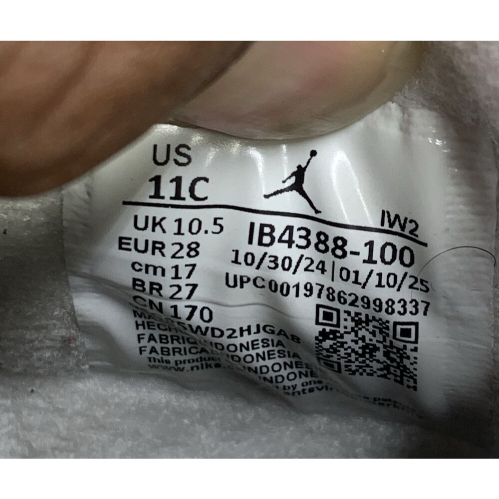 Nike Air Jordan 4 Retro TD White Cement IB4388-100 Toddler Kids Size 11C Shoes - Picture 9 of 12